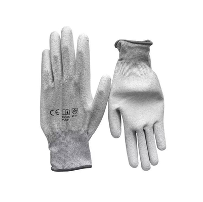 Sarung Tangan ESD Anti Statis Lint Gratis ESD PU Dilapisi Palm Fit Sarung Tangan Serat Karbon Sarung Tangan Kerja Keselamatan Antistatik