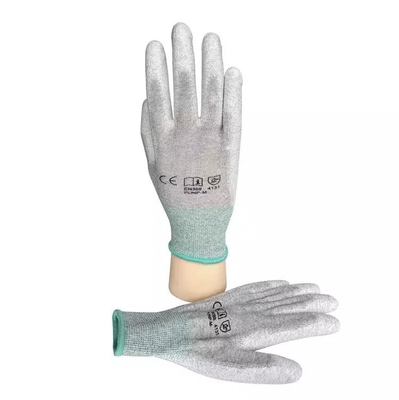 Sarung Tangan ESD Anti Statis Lint Gratis ESD PU Dilapisi Palm Fit Sarung Tangan Serat Karbon Sarung Tangan Kerja Keselamatan Antistatik