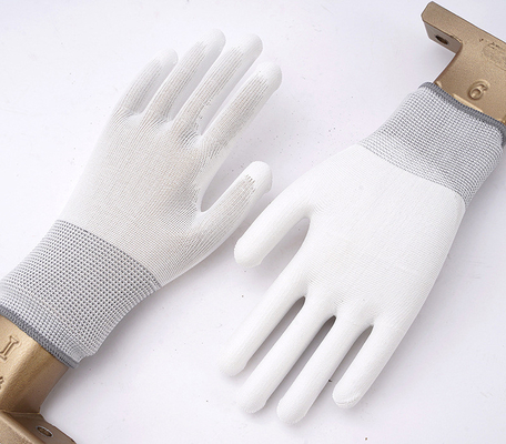 Nylon Working Anti Static Work Gloves 13 Gauge Seamless Carbon Fiber Top Fit ESD Gloves