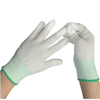 Safety Inspection Cotton ESD White Grey Hand Antistatic Gloves Untuk Elektronik