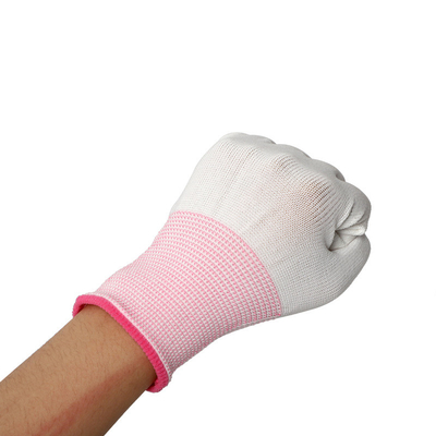 OEM Antistatic Carbon Fiber ESD Finger Top Fit PU Coated Gloves 13 Gauge Grey ESD Gloves