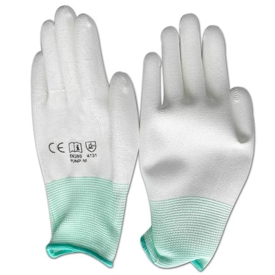 Polyurethane Coated 13 Gauge Polyester Liner Hyflex Antistatic ESD PU Dipped Safety Gloves