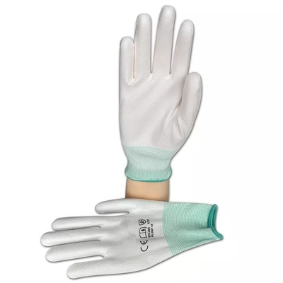 Polyurethane Coated 13 Gauge Polyester Liner Hyflex Antistatic ESD PU Dipped Safety Gloves