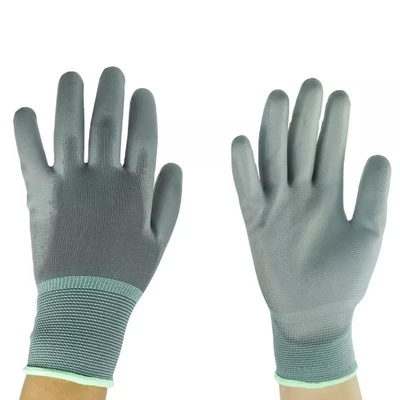 Nylon Rajutan Sarung Tangan Anti Elektrostatik PU Dilapisi Cleanroom Palm Fit Sarung Tangan Keselamatan ESD