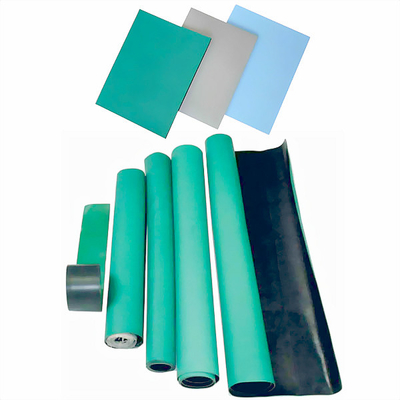 Biru Hijau Hitam 2mm 3mm Elektrostatik Kulit ESD Rubber Mat Untuk Meja Kerja