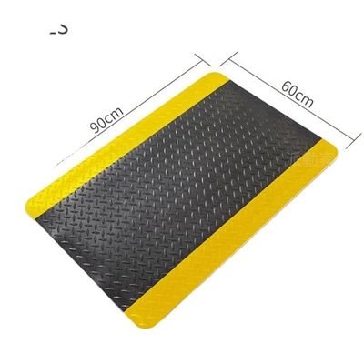 Hitam Dan Kuning Antistatik Konduktif Cleanroom ESD Anti Kelelahan Tikar Dengan Kunci