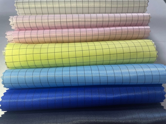 Kain ESD Anti Statis Ringan Katun Poliester Kain Strip ESD 5mm Nyaman Untuk Cleanroom Anti Static Clothes