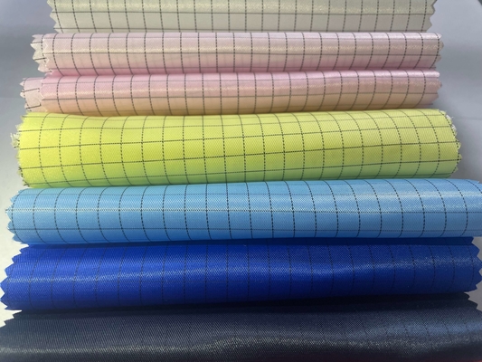 Kain ESD Anti Statis Ringan Katun Poliester Kain Strip ESD 5mm Nyaman Untuk Cleanroom Anti Static Clothes