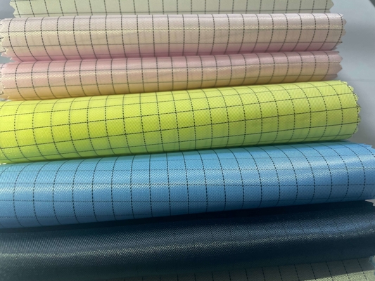 Anti Static Conductive 65% Polyester 35% Cotton Twill Fabric Untuk Pakaian Esd