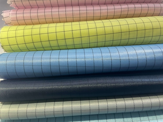 Anti Static Conductive 65% Polyester 35% Cotton Twill Fabric Untuk Pakaian Esd