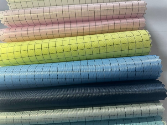 Anti Static Conductive 65% Polyester 35% Cotton Twill Fabric Untuk Pakaian Esd