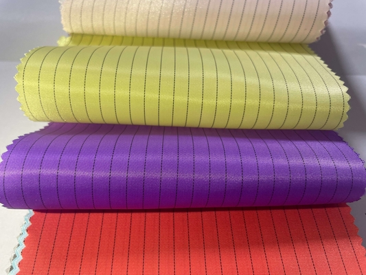 130GSM Anti Static ESD Polyester 5mm Stripe Polyester Carbon ESD Fabric