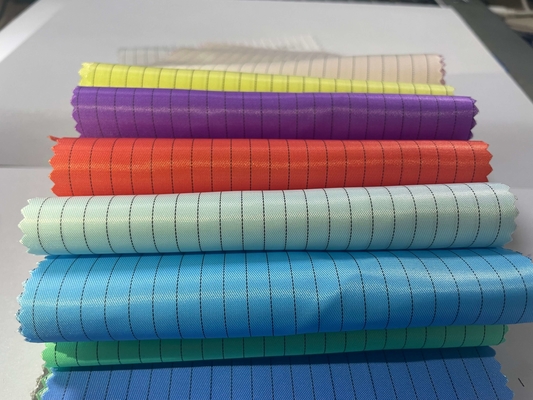 Cleanroom Dustproof 5mm Grid Uniform Cloth Polyester Anti Static ESD Anti Static Fabric Untuk Workwear