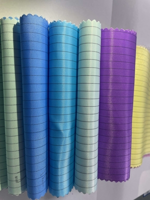 Cleanroom Dustproof 5mm Grid Uniform Cloth Polyester Anti Static ESD Anti Static Fabric Untuk Workwear