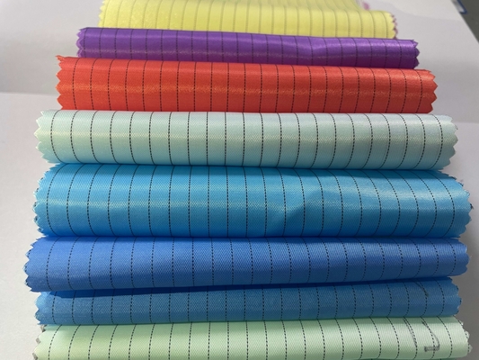 Cleanroom Dustproof 5mm Grid Uniform Cloth Polyester Anti Static ESD Anti Static Fabric Untuk Workwear