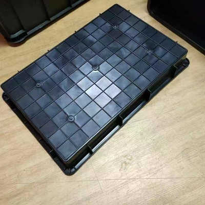 Esd Container Permanen Antistatik Hitam Esd Plastik Elektronik Tote Konduktif Membawa Kotak Penyimpanan Caseesd Dengan Tutup