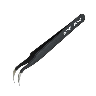 ESD Industri Tahan Lama Vetus Lash Pinset Pinset Melengkung Stainless Steel