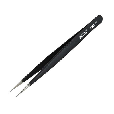 ESD Industri Tahan Lama Vetus Lash Pinset Pinset Melengkung Stainless Steel