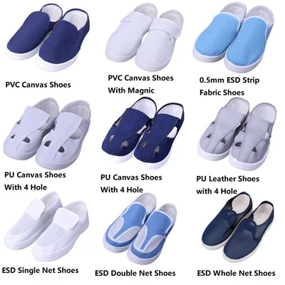 Cleanroom Bernapas Sepatu ESD Anti Statis Sepatu Safety ESD Putih