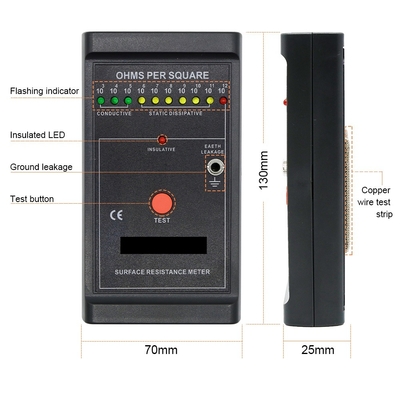 Black Portable ESD Wrist Strap Tester Monitor Deteksi Listrik Statis