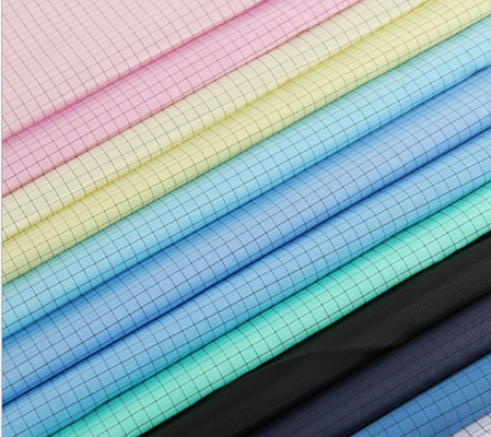 Cleanroom Konduktif Tekstil Anti Statis 5MM Grid Polyester ESD Fabrics
