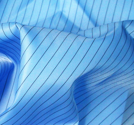 Cleanroom Konduktif Tekstil Anti Statis 5MM Grid Polyester ESD Fabrics
