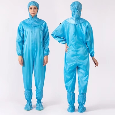 ESD Clean Room Clothing Worker Suit Anti Static Coverall 100D * 100D