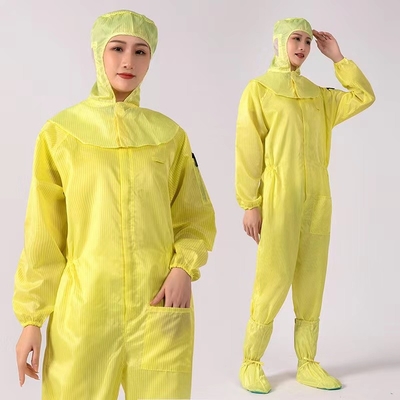 ESD Clean Room Clothing Worker Suit Anti Static Coverall 100D * 100D
