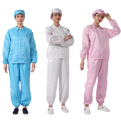 ESD Clean Room Clothing Worker Suit Anti Static Coverall 100D * 100D
