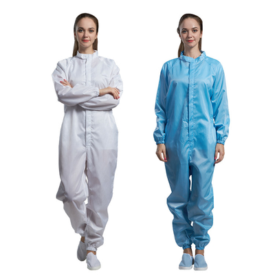 Pakaian Anti Statis ESD 5MM Strip 2.5mm Grip Clean Room Coveralls