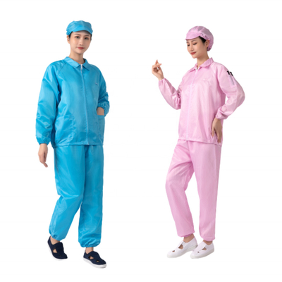 Pakaian Anti Statis ESD 5MM Strip 2.5mm Grip Clean Room Coveralls
