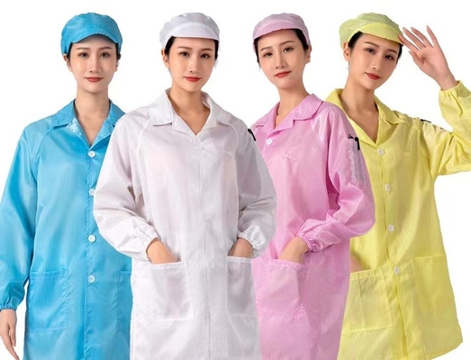 Kaos Lengan Panjang Anti Statis ESD 2.5mm Cleanroom Celana Kerja Berkerudung