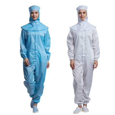 Kaos Lengan Panjang Anti Statis ESD 2.5mm Cleanroom Celana Kerja Berkerudung