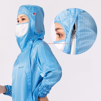 Pakaian Anti Statis Autoclavable Cleanroom Pakaian Bukti Debu ESD