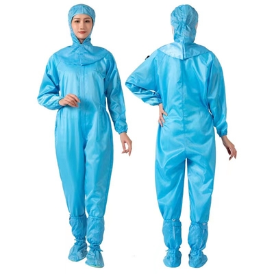 Pakaian Anti Statis Autoclavable Cleanroom Pakaian Bukti Debu ESD