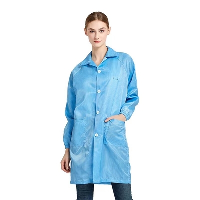 Jaket Lab ESD Celana Anti Statis Serat Poliester Untuk Bengkel Elektronik