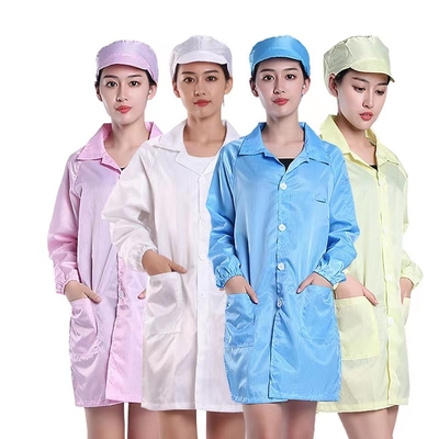 Jaket Lab ESD Celana Anti Statis Serat Poliester Untuk Bengkel Elektronik