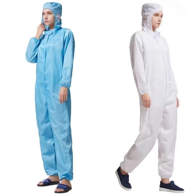 Clean Room Anti Static ESD Smock Gown Kustom Tahan Air Dengan Lengan Panjang