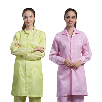 Hooded Clean Room Pakaian Anti Statis Polyester Dustfree ESD Workwear