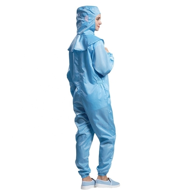 Pakaian Anti Statis Bernapas ESD Tahan Debu Unisex Jumpsuit Dengan Ritsleting