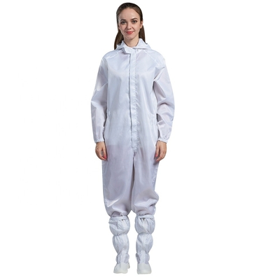 White Stand Collar ESD Anti Static Jumpsuit Jumpsuit Kamar Bersih