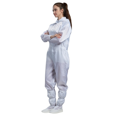 White Stand Collar ESD Anti Static Jumpsuit Jumpsuit Kamar Bersih