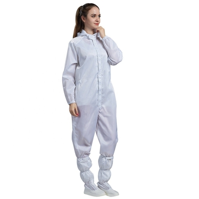 5mm Grid Anti Static Garments Polyester Cotton Clean Room Smock