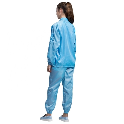 Clean Room OEM ESD Pakaian Anti Statis Tahan Debu Wanita Tahan Api