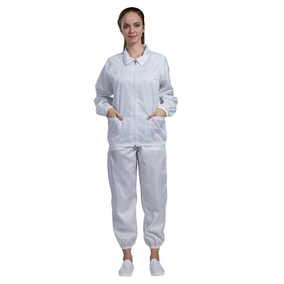 Clean Room OEM ESD Pakaian Anti Statis Tahan Debu Wanita Tahan Api