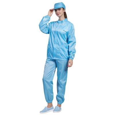 Clean Room OEM ESD Pakaian Anti Statis Tahan Debu Wanita Tahan Api