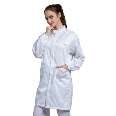 Laboratorium Medis ESD Anti Static Garments Turndown Collar Coat