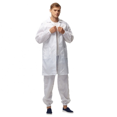 Cleanroom Dustproof Anti Static Garments ESD Workwear 5mm Grid