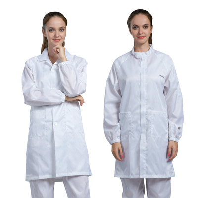 Cleanroom Dustproof Anti Static Garments ESD Workwear 5mm Grid