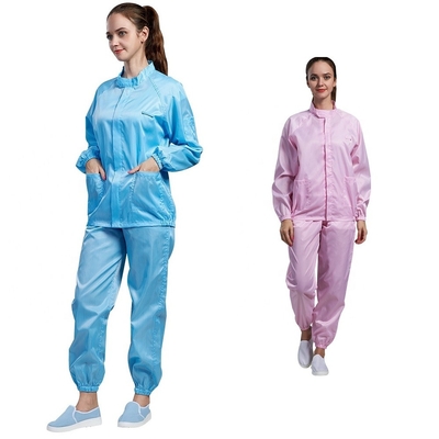 Cleanroom ESD Pakaian Anti Statis 52*34*54cm Smock Cotton Lab Coat